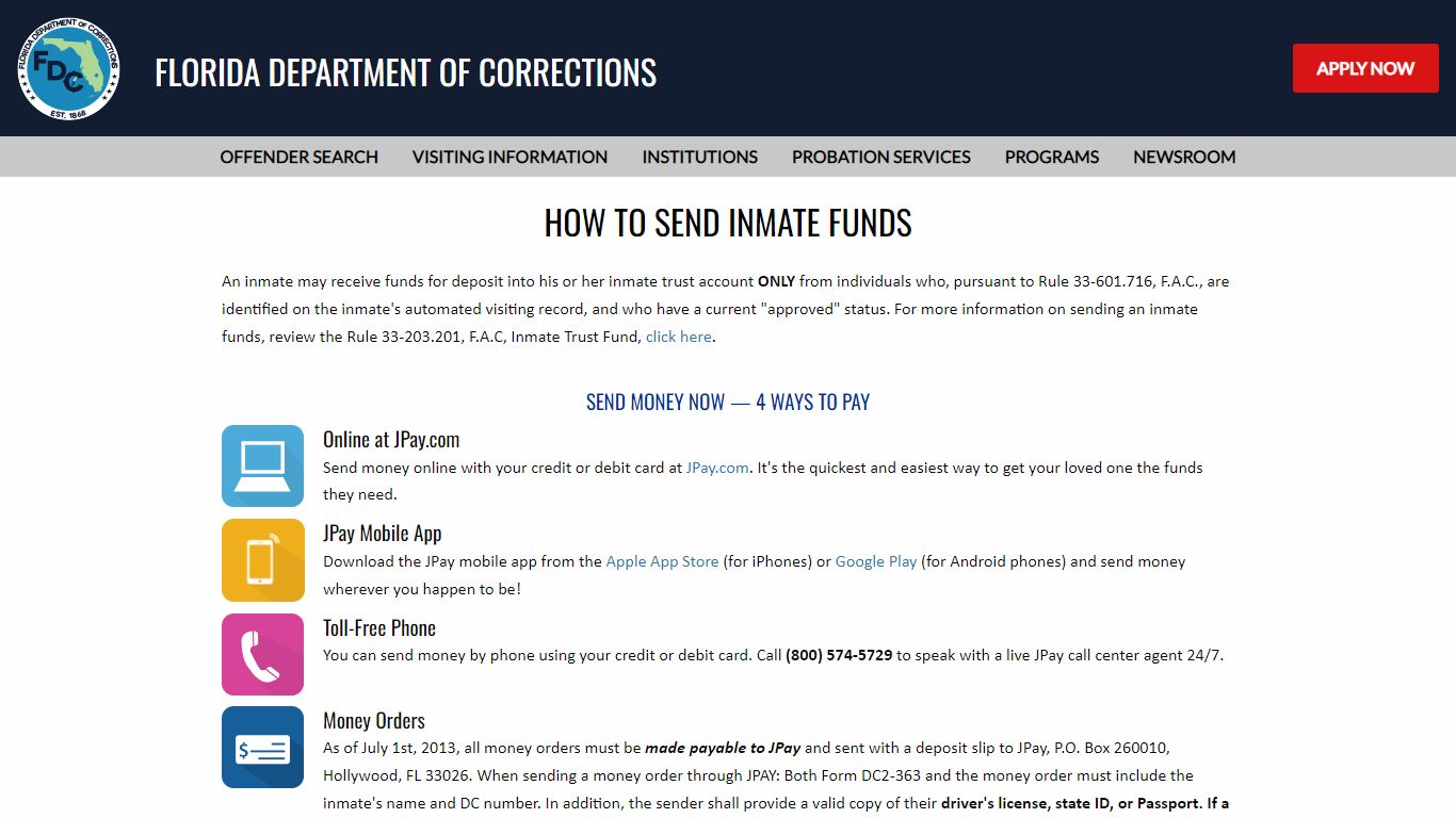 How To Send Inmate Funds